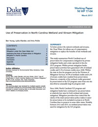 在北卡羅來納州濕地的保存和溪流緩解措施