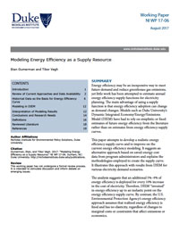 Modeling Energy Efficiency as a Supply Resource