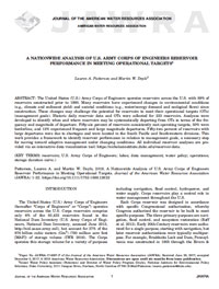 一個Nationwide Analysis of U.S. Army Corps of Engineers Reservoir Performance in Meeting Operational Targets